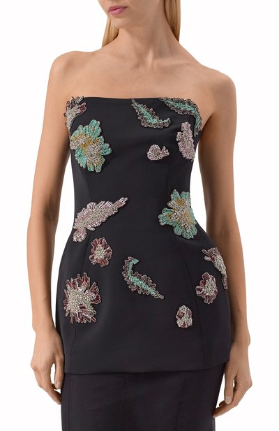 Топ с отделкой стразами ZUHAIR MURAD, арт. FTP25025/CRCA019, фото 3