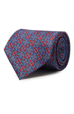 Мужской комплект из галстука и платка STEFANO RICCI синего цвета, арт. DH/49101 | Фото 1 (Материал: Текстиль, Шелк; Материал сплава: Проставлено; Нос: Не проставлено)