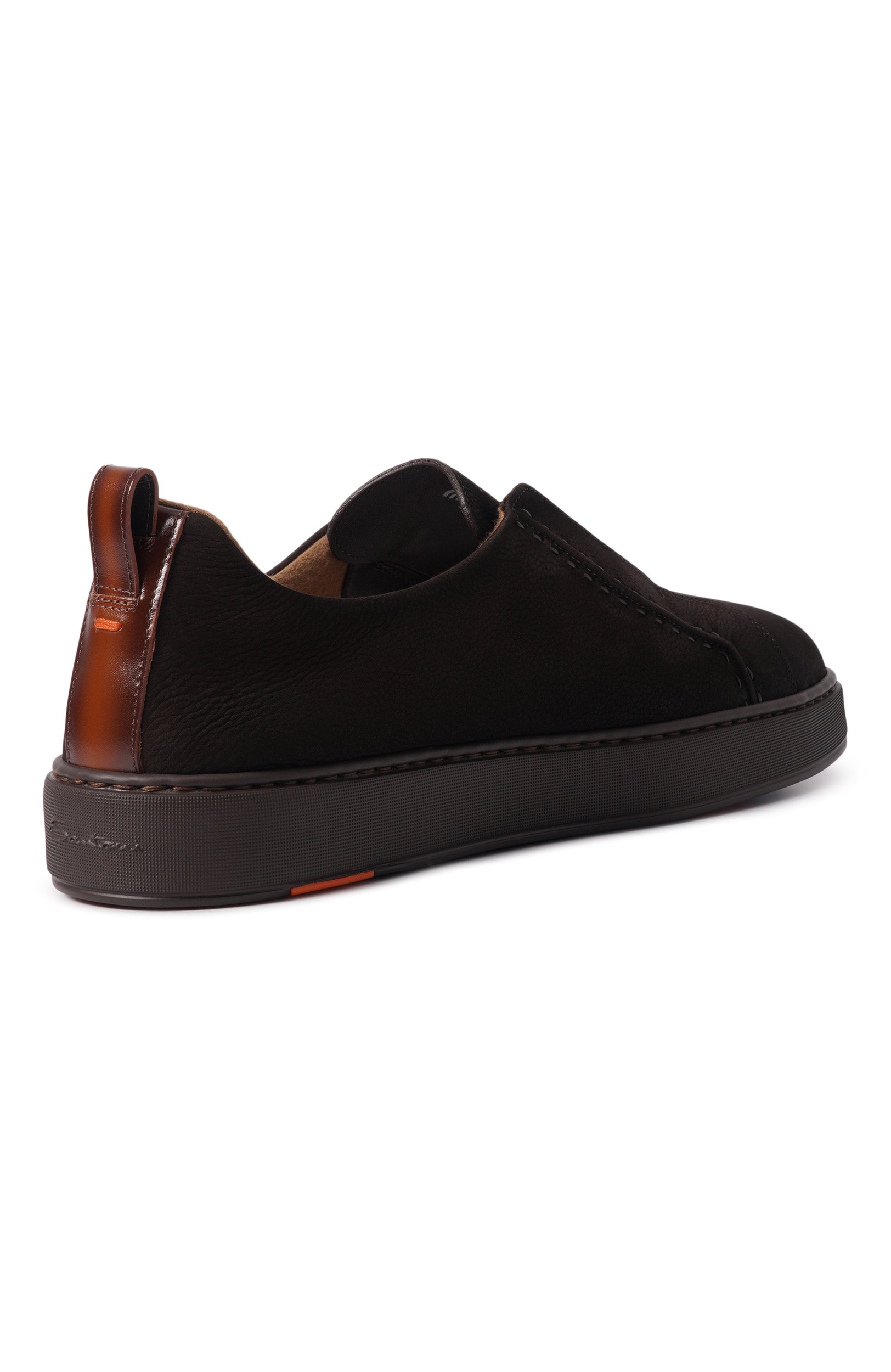 Кеды cleanic из нубука SANTONI темно-коричневого цвета по цене 99500 руб., арт. MBCG22222SM0KEMU, фото 4 Кеды cleanic из нубука SANTONI, арт. MBCG22222SM0KEMU, фото 4