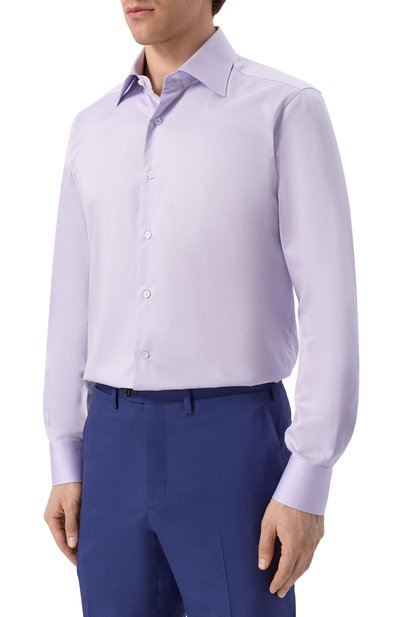 Хлопковая сорочка FRAY сиреневого цвета по цене 56600 руб., арт. TAMIGI/721, фото 3 Хлопковая сорочка FRAY, арт. TAMIGI/721, фото 3