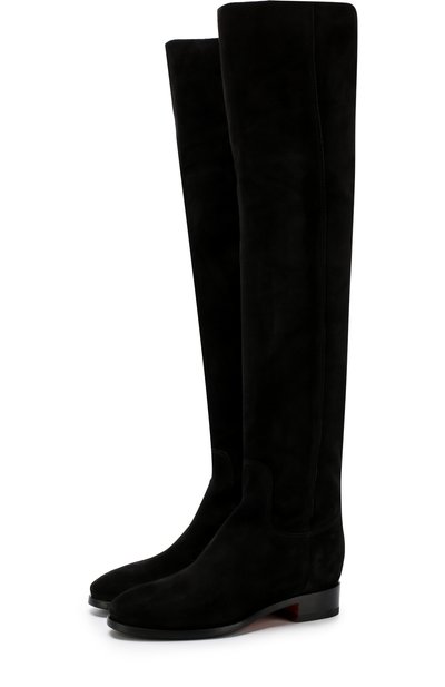 Замшевые ботфорты на низком каблуке SANTONI, арт. WSEH57519BJ2GAEAN01, фото 1