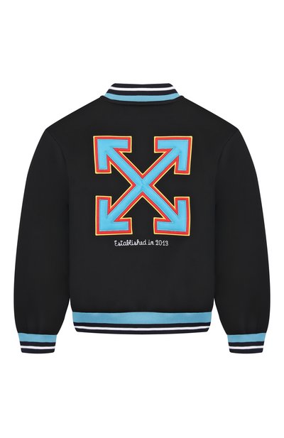 Бомбер OFF-WHITE черного цвета по цене 57800 руб., арт. 0BEH001S26FAB001_001, фото 2 Бомбер OFF-WHITE, арт. 0BEH001S26FAB001_001, фото 2