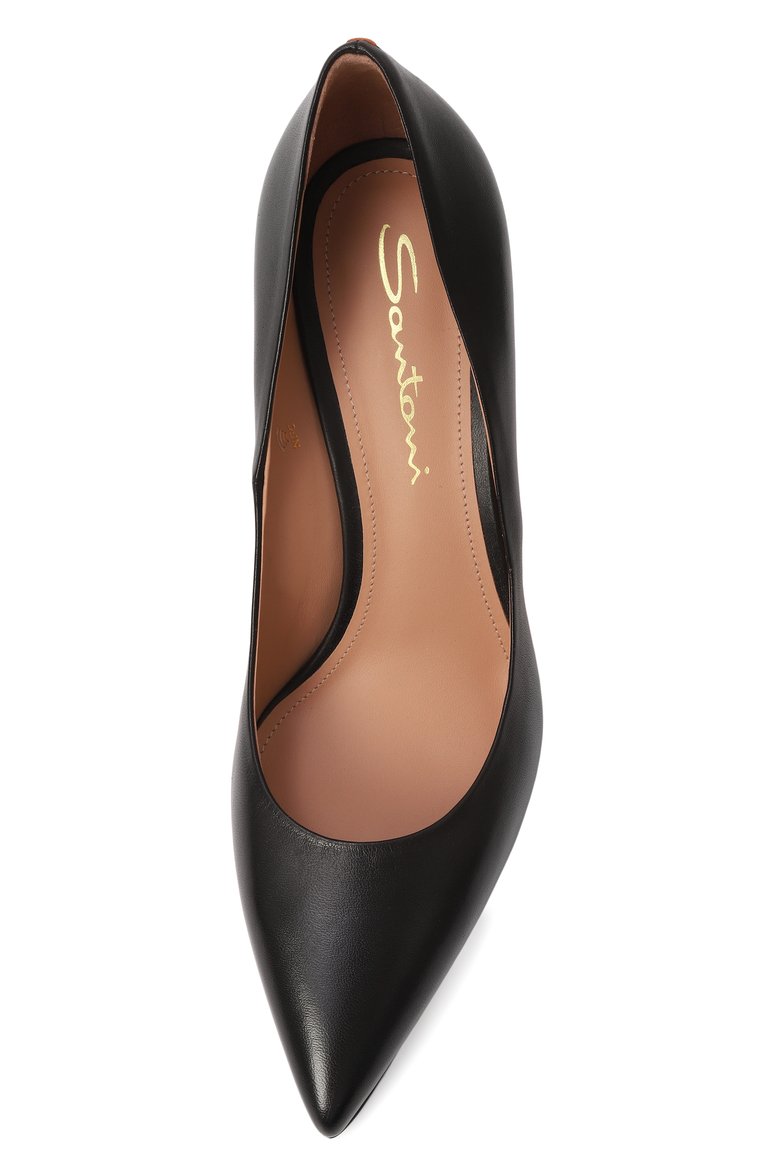 Женские кожаные туфли SANTONI черного цвета, арт. WDIG70945HI2NSZA | Фото 6 (Подошва: Плоская; Материал внутренний: Натуральная кожа; Каблук высота: Высокий; Материал внешний: Натуральная кожа; Каблук тип: Шпилька; Автоматизация состава: Проставлено; Автоматизация ТО: Проставлено)