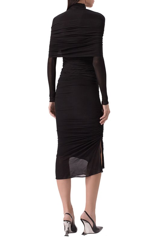 Платье из вискозы Mugler 25P3R016356011 Чёрный  25P3R016356011 Фото 4