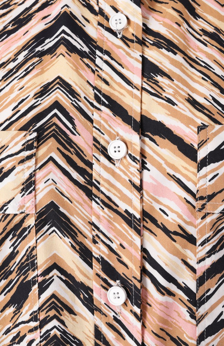 Женская хлопковая рубашка MISSONI разноцветного цвета, арт. DS25SJ0I/BW00VY | Фото 6 (Рукава: Длинные; Длина (для топов): Удлиненные; Материал внешний: Хлопок; Принт: С принтом; Женское Кросс-КТ: Рубашка-одежда; Стили: Кэжуэл)