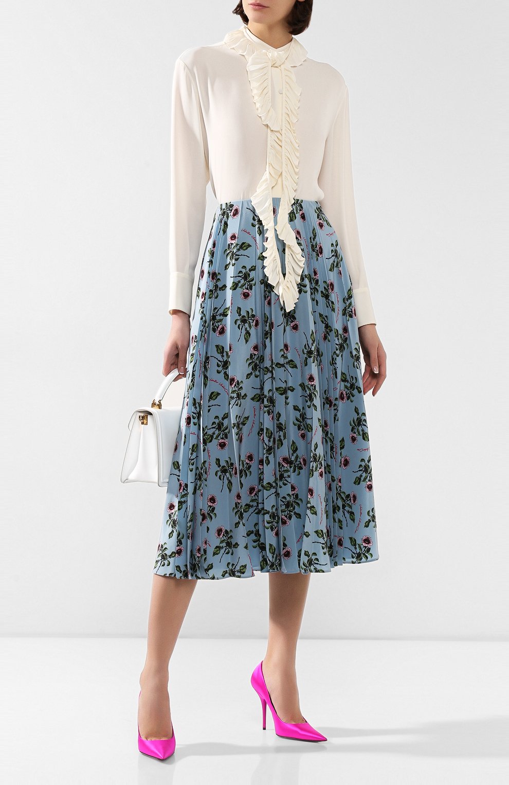 Шелковая юбка VALENTINO голубого цвета по цене 239500 руб., арт. SB0RA5584W5, фото 2 Шелковая юбка VALENTINO, арт. SB0RA5584W5, фото 2