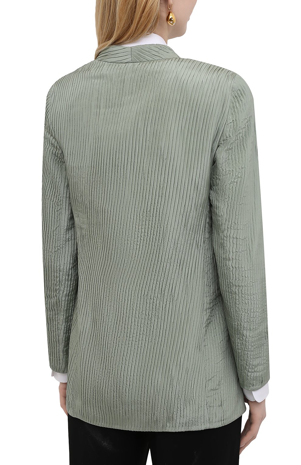 Шелковый жакет GIORGIO ARMANI светло-зеленого цвета по цене 371500 руб., арт. 1SHGG0KR/T029C, фото 4 Шелковый жакет GIORGIO ARMANI, арт. 1SHGG0KR/T029C, фото 4