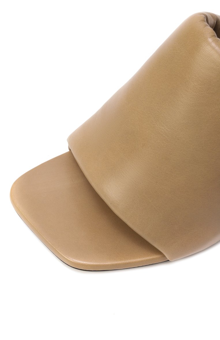Женские кожаные мюли JIL SANDER бежевого цвета, арт. J15WP0168-P8226 | Фото 7 (Подошва: Плоская; Материал внешний: Натуральная кожа; Материал внутренний: Натуральная кожа; Каблук высота: Высокий; Каблук тип: Фигурный)