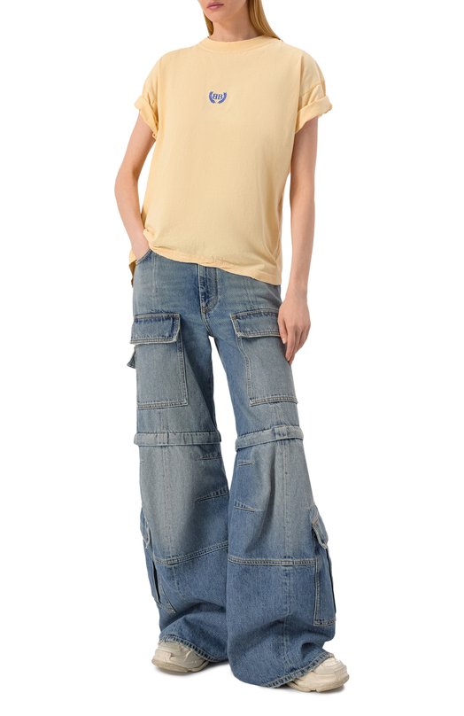 Хлопковая футболка Balenciaga 826344/TSVC9 Жёлтый  826344/TSVC9 Фото 2