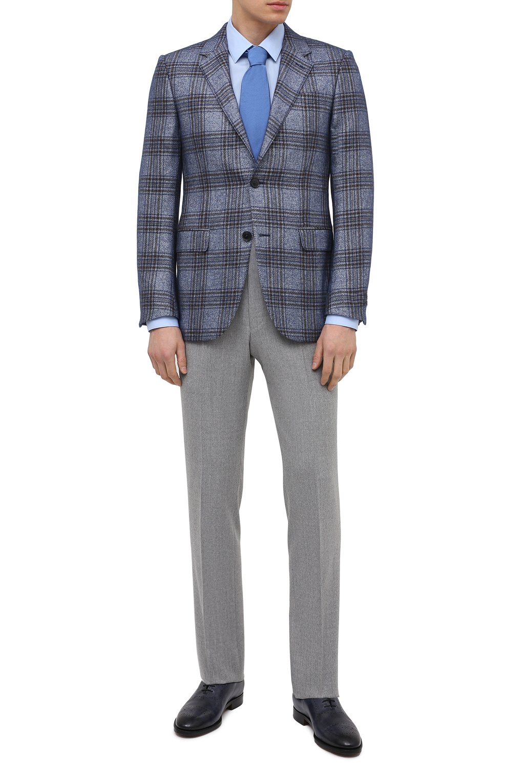 Кожаные оксфорды KITON темно-синего цвета по цене 266000 руб., арт. USSCARAN00100, фото 2 Кожаные оксфорды KITON, арт. USSCARAN00100, фото 2