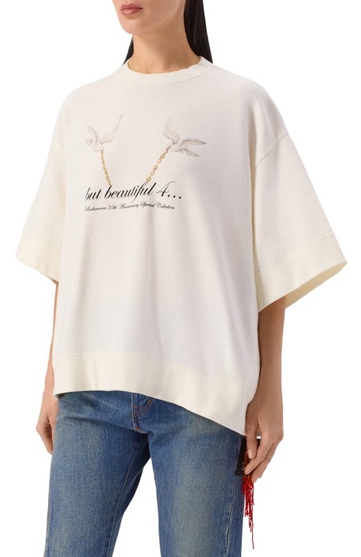 Хлопковый свитшот Undercover UC2E1893-1 Кремовый  UC2E1893-1 Фото 3