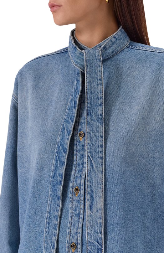 Джинсовая рубашка Petar Petrov F25DB4/DENIM Синий  F25DB4/DENIM Фото 4