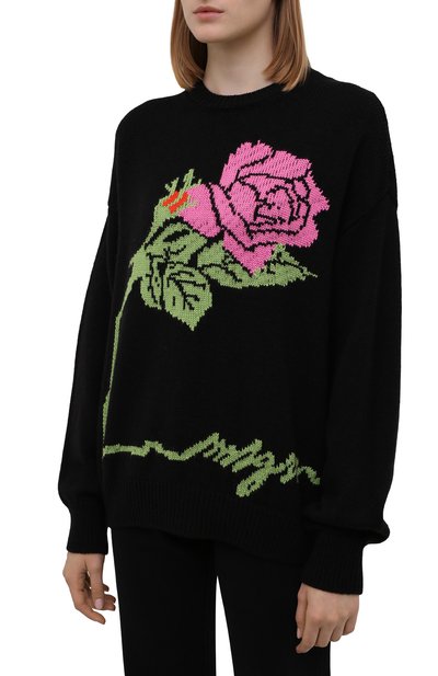 Шерстяной свитер MSGM черного цвета по цене 33450 руб., арт. 3141MDM148 217748, фото 3 Шерстяной свитер MSGM, арт. 3141MDM148 217748, фото 3