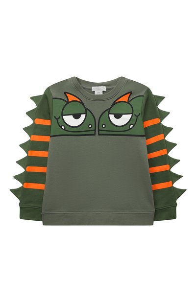 Хлопковый свитшот STELLA MCCARTNEY хаки цвета по цене 11600 руб., арт. TS4P60, фото 1 Хлопковый свитшот STELLA MCCARTNEY, арт. TS4P60, фото 1