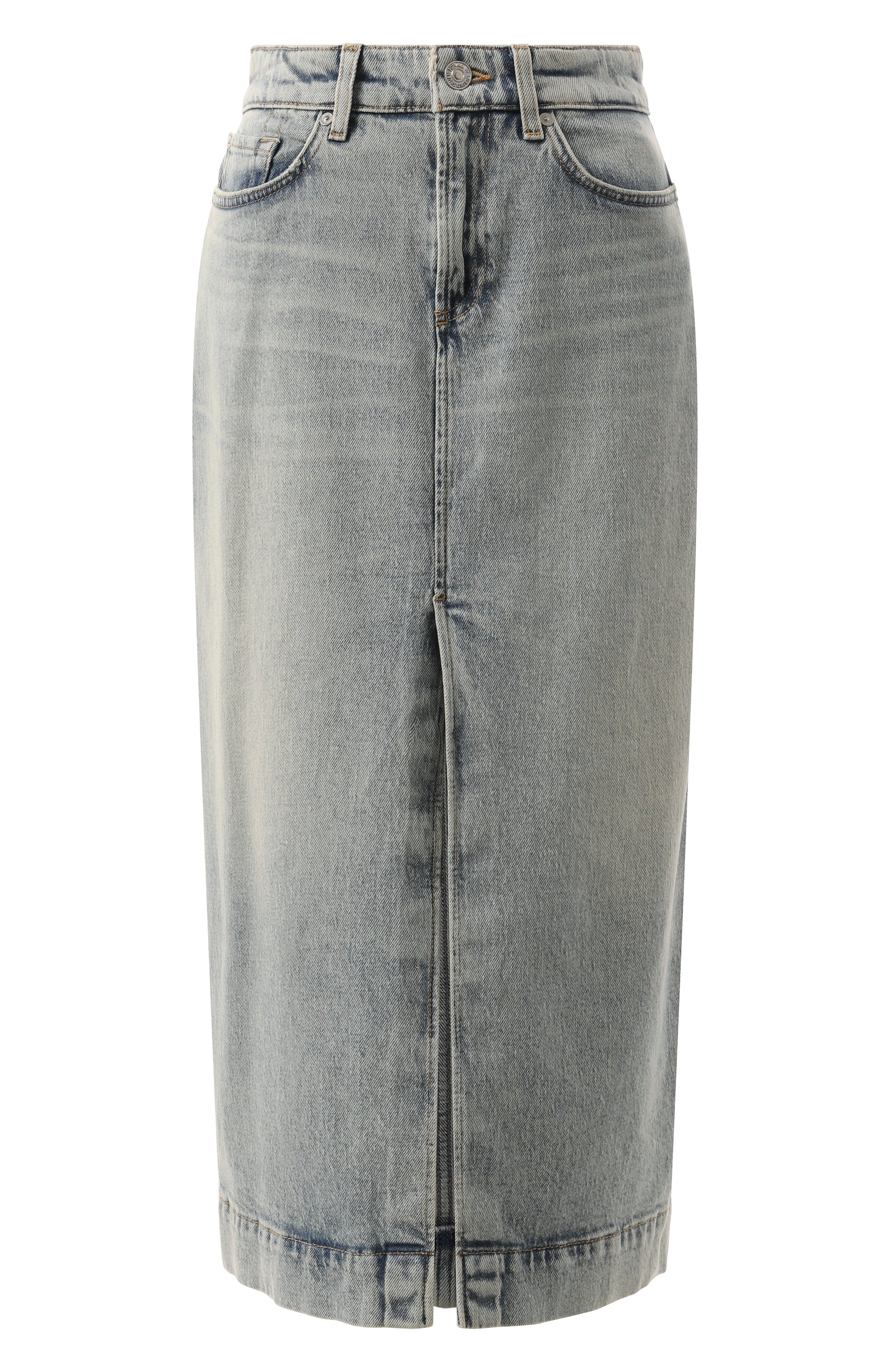 Джинсовая юбка 7 FOR ALL MANKIND голубого цвета по цене 22150 руб., арт. JSTIC650SH, фото 1 Джинсовая юбка 7 FOR ALL MANKIND, арт. JSTIC650SH, фото 1