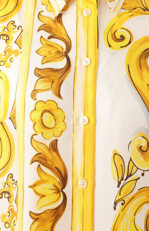 Шелковое платье Dolce & Gabbana F6JDET/HI1TK Жёлтый  F6JDET/HI1TK Фото 6