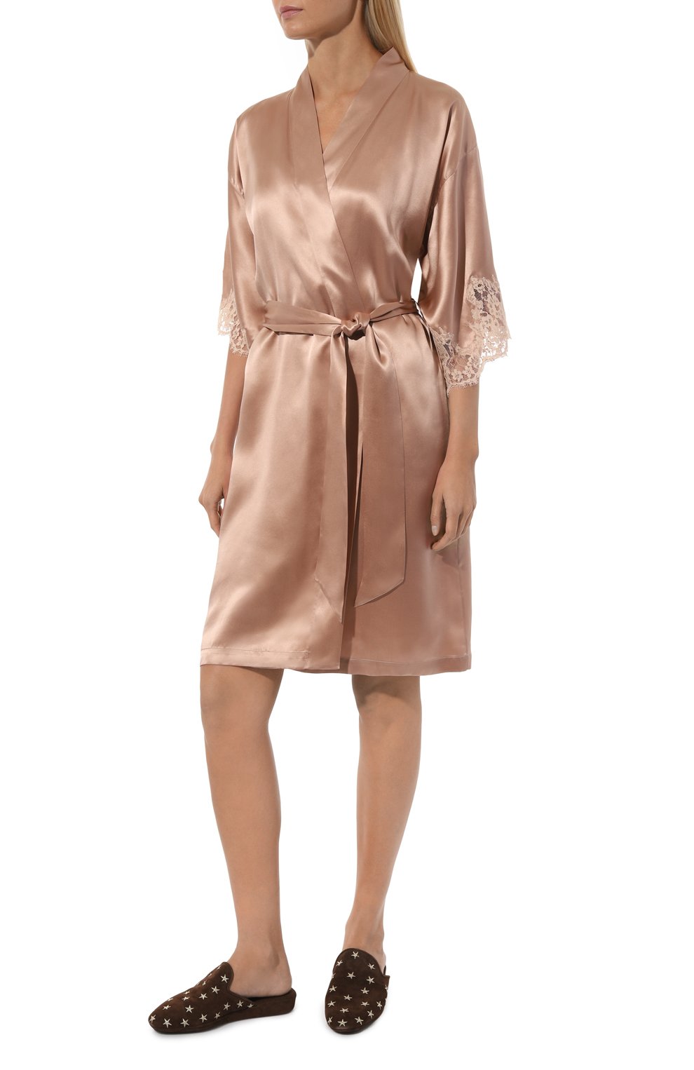 Халат из шелка и хлопка LISE CHARMEL бежевого цвета по цене 49150 руб., арт. ALC2080, фото 3 Халат из шелка и хлопка LISE CHARMEL, арт. ALC2080, фото 3