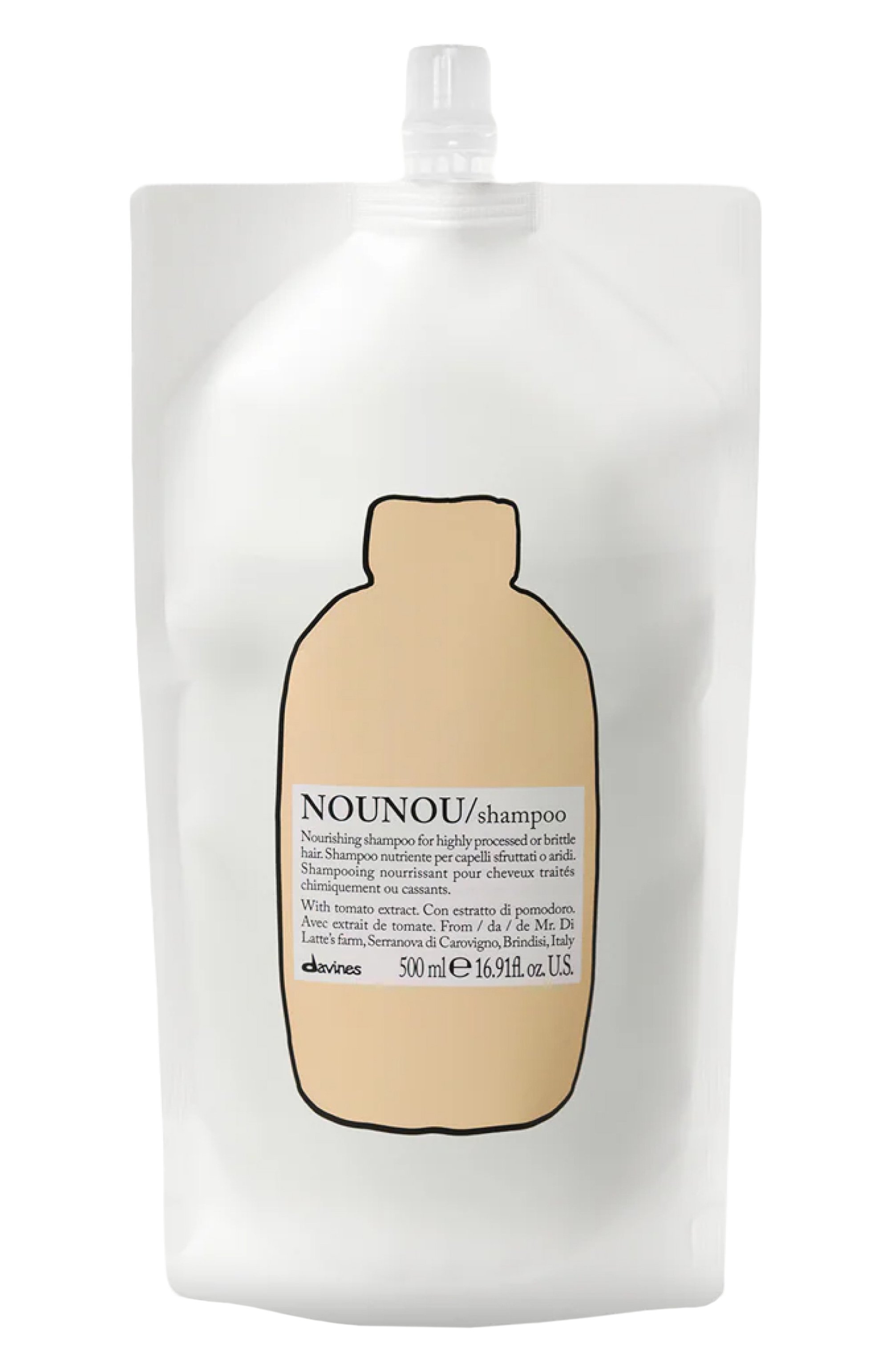 Рефил шампуня для питания поврежденных и ломких волос nounou (500ml) DAVINES, арт. 75656, фото 1