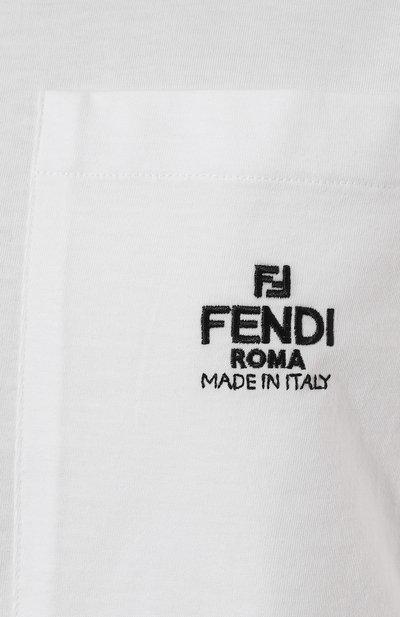 Хлопковая футболка FENDI белого цвета по цене 69950 руб., арт. FS9619 ANQS, фото 5 Хлопковая футболка FENDI, арт. FS9619 ANQS, фото 5