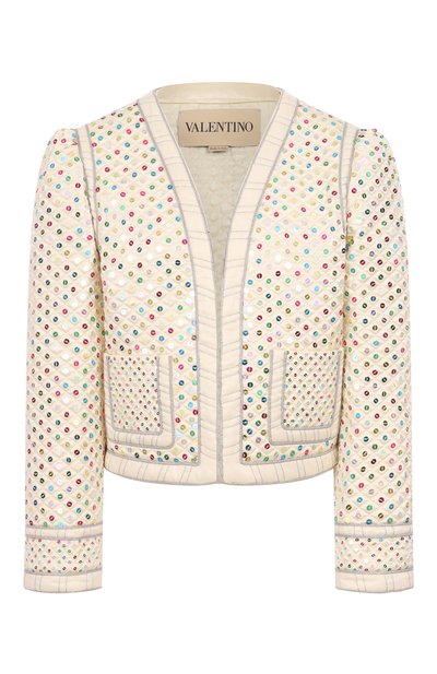 Женский шелковый жакет с отделкой пайетками VALENTINO, арт. BCE4NB8M6