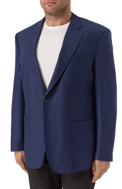 Шерстяной пиджак STEFANO RICCI темно-синего цвета по цене 857500 руб., арт. S1RF4322T0/WK002T/60, фото 4 Шерстяной пиджак STEFANO RICCI, арт. S1RF4322T0/WK002T/60, фото 4