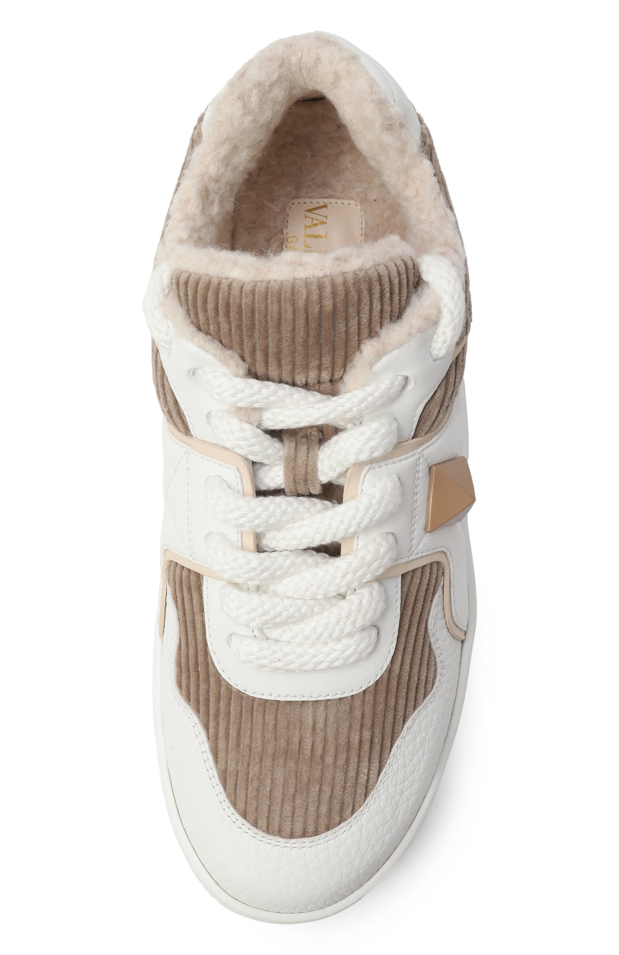 Комбинированные кеды one stud xl VALENTINO белого цвета по цене 121500 руб., арт. 7W2S0FQ4/IIG, фото 6 Комбинированные кеды one stud xl VALENTINO, арт. 7W2S0FQ4/IIG, фото 6