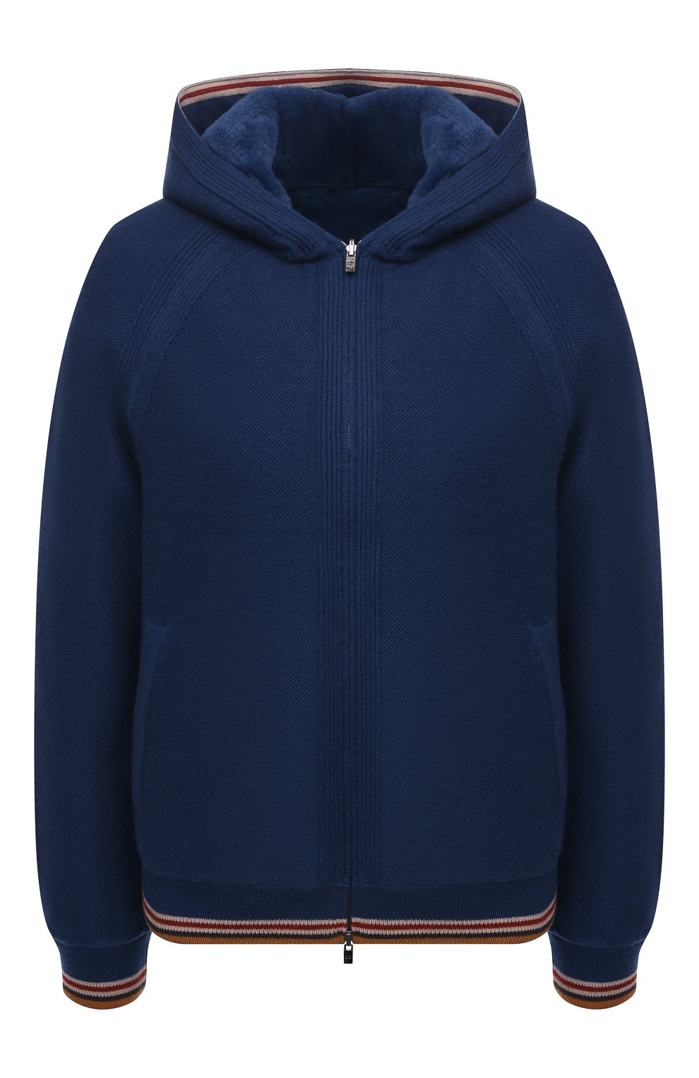 Кардиган с меховой подкладкой LORO PIANA бирюзового цвета по цене 1370000 руб., арт. FAL7051, фото 1 Кардиган с меховой подкладкой LORO PIANA, арт. FAL7051, фото 1