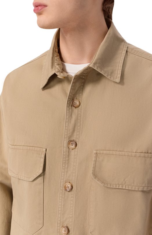 Хлопковая рубашка White Sand 26SU20/63 Бежевый  26SU20/63 Фото 5