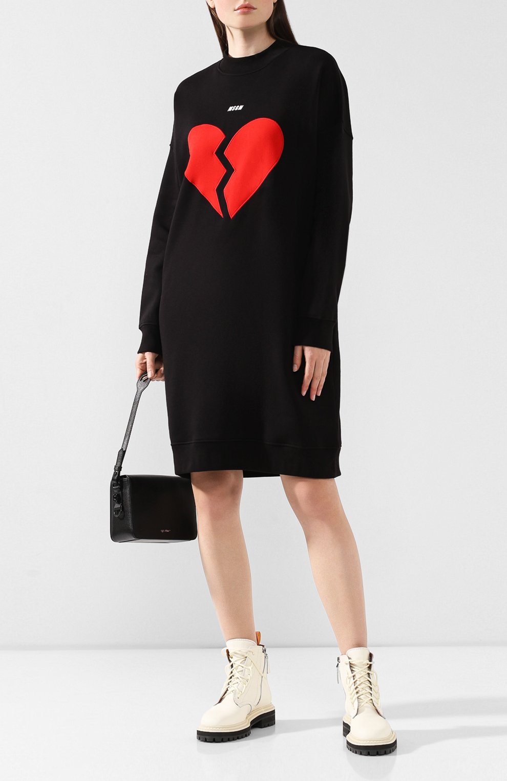 Хлопковое платье MSGM черного цвета по цене 29550 руб., арт. 2742MDA176 195799, фото 2 Хлопковое платье MSGM, арт. 2742MDA176 195799, фото 2