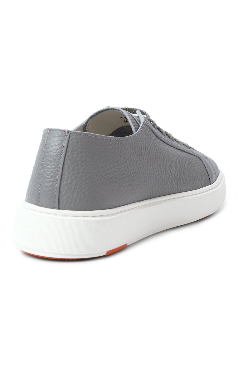 Мужские кожаные кеды SANTONI серого цвета, арт. MBCG21571BARCMMD | Фото 5 (Материал внешний: Натуральная кожа; Подошва: Массивная; Ма�териал сплава: Проставлено; Драгоценные камни: Проставлено; Материал внутренний: Натуральная кожа; Кросс-КТ: Низкие; Стили: Классический; Материал утеплителя: Без утеплителя)