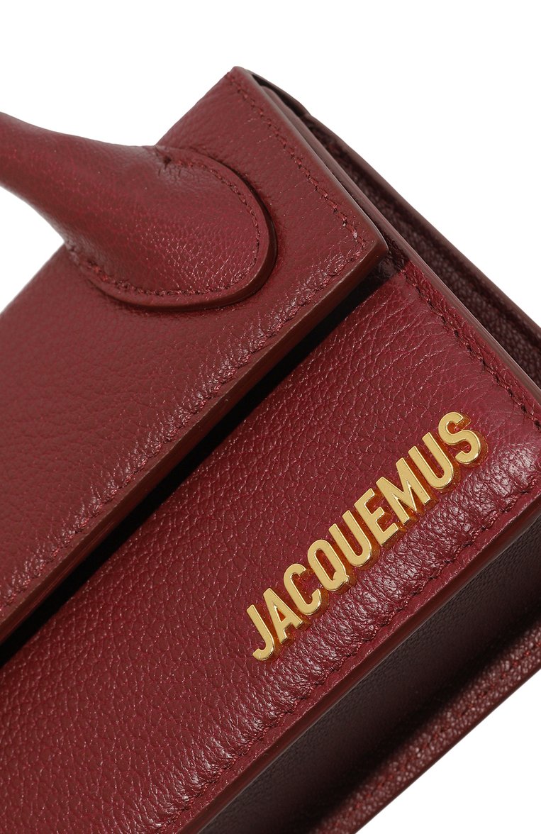 Женская сумка le chiquito JACQUEMUS бордового цвета, арт. 24E213BA004-3163 | Фото 3 (Материал: Натуральная кожа; Материал сплава: Проставлено; Ремень/цепочка: На ремешке; Драгоценные камни: Проставлено; Размер: small)