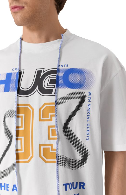 Хлопковая футболка HUGO Blue 50544182 Белый  50544182 Фото 5