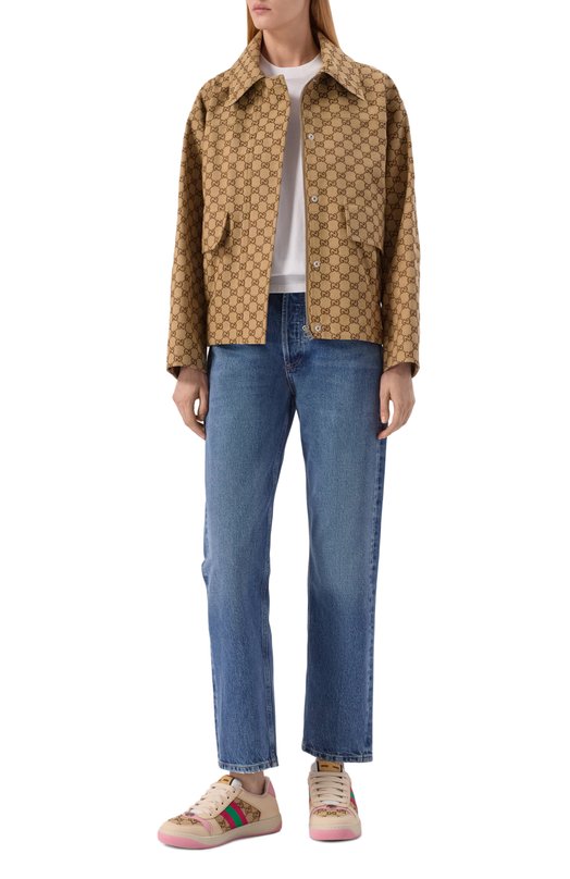 Хлопковая куртка Gucci 842660/ZAF4S Бежевый  842660/ZAF4S Фото 2