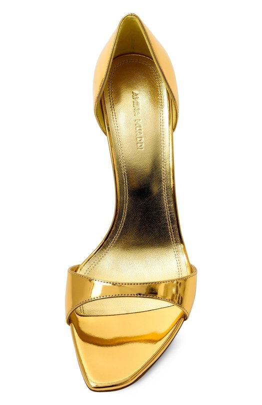 Лакированные босоножки Agnese 95 Amina Muaddi AGNESE SANDAL Золотой  AGNESE SANDAL Фото 6