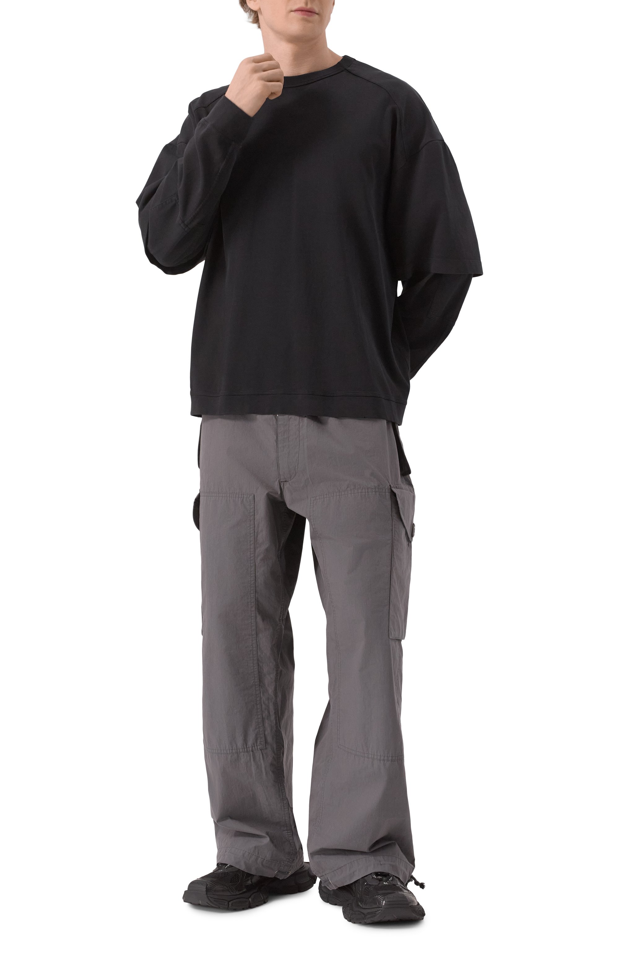 Комбинированные кроссовки 3xl BALENCIAGA черного цвета по цене 123500 руб., арт. 734734/W3XL1, фото 2 Комбинированные кроссовки 3xl BALENCIAGA, арт. 734734/W3XL1, фото 2