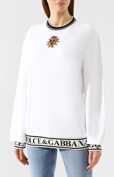 Хлопковый пуловер DOLCE & GABBANA, арт. F9E30Z/FU7DU, фото 3