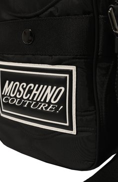 Мужская текстильная сумка MOSCHINO черного цвета, арт. A7445/8227 | Фото 3 (Материал сплава: Проставлено; Ремень/цепочка: На ремешке; Материал: Текстиль; Драгоценные камни: Проставлено; Размер: small)