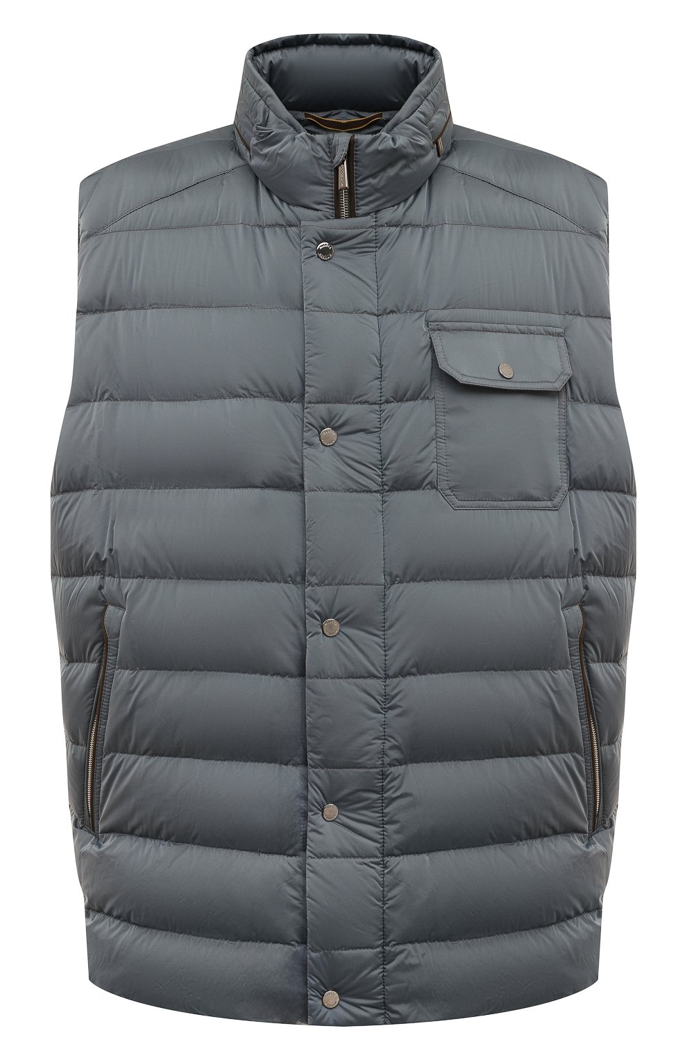 Пуховый жилет morfeo-s3c MOORER темно-серого цвета по цене 170500 руб., арт. EFR0M, фото 1 Пуховый жилет morfeo-s3c MOORER, арт. EFR0M, фото 1