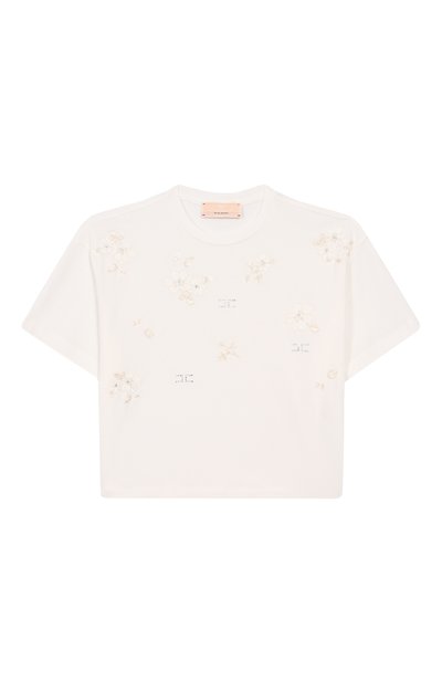 Хлопковая футболка ELISABETTA FRANCHI LA MIA BAMBINA, арт. EFTS2400/JE006/4A-8A