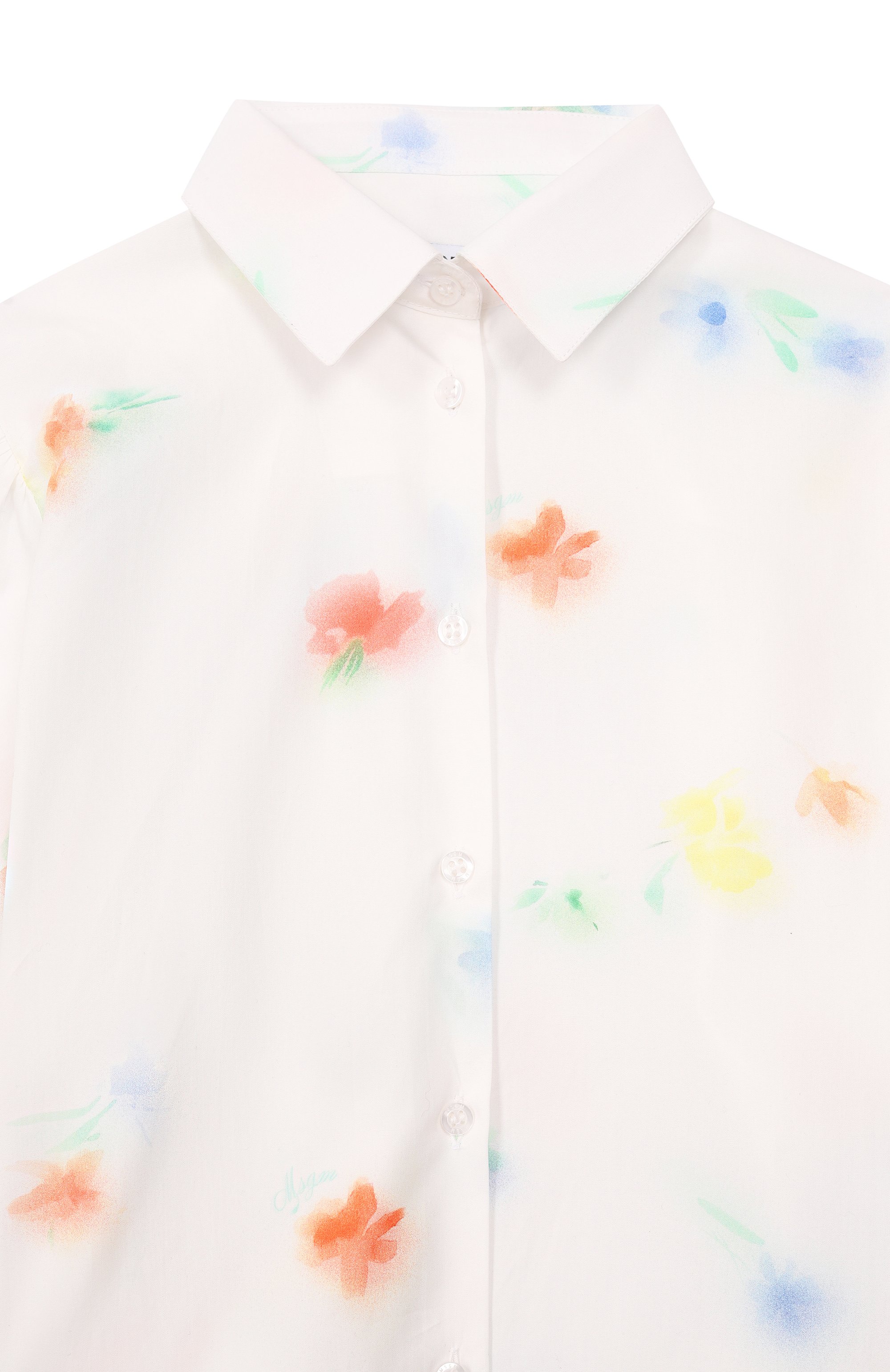 Хлопковая рубашка MSGM KIDS кремового цвета по цене 14950 руб., арт. S6MSJGSI207, фото 3 Хлопковая рубашка MSGM KIDS, арт. S6MSJGSI207, фото 3