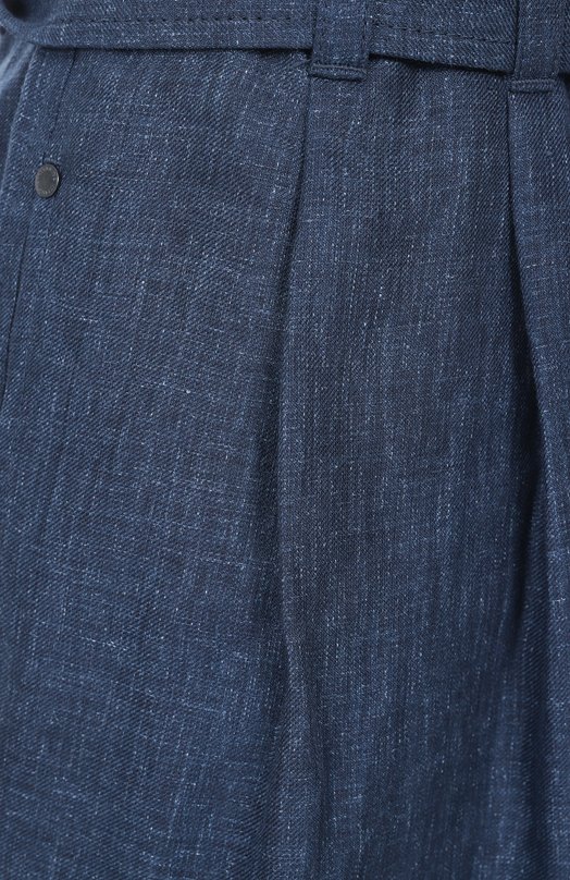 Льняные брюки Brunello Cucinelli MH538P8862 Синий  MH538P8862 Фото 6