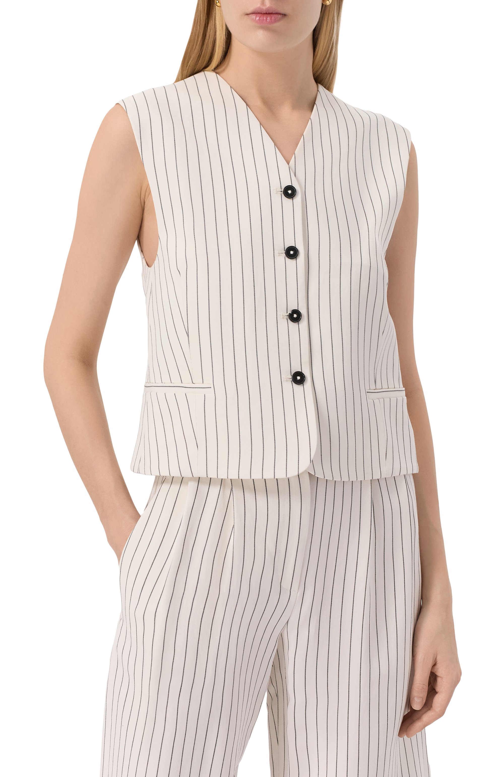 Жилет из вискозы и льна LOULOU DE SAISON, арт. VANUA, фото 3