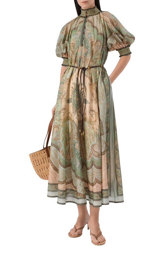 Шелковое платье Zimmermann 5581DRS262 Зелёный  5581DRS262 Фото 2