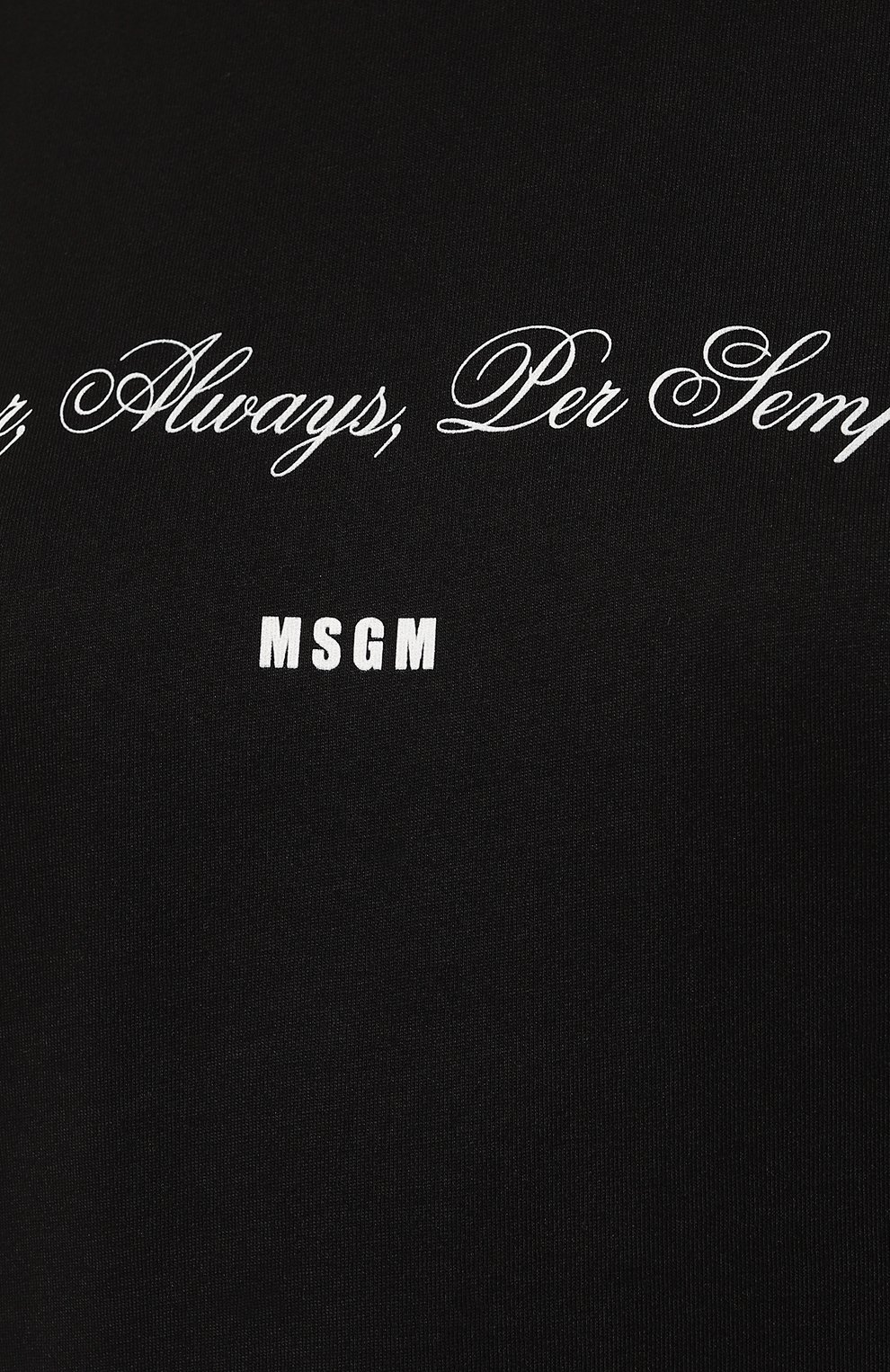 Хлопковая футболка MSGM черного цвета по цене 15350 руб., арт. 3442MDM125/237002, фото 5 Хлопковая футболка MSGM, арт. 3442MDM125/237002, фото 5