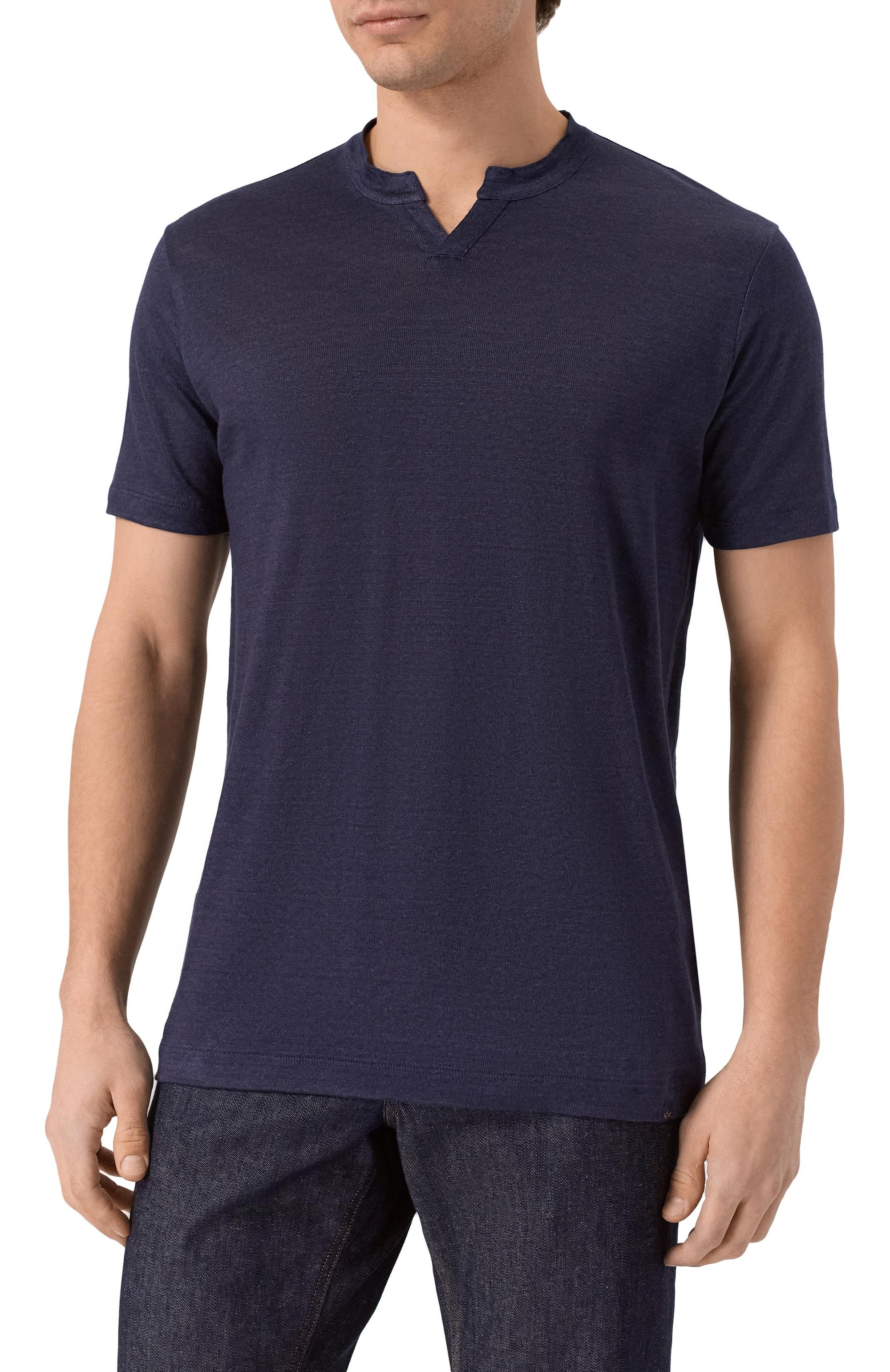 Льняная футболка PAUL&SHARK темно-синего цвета по цене 49950 руб., арт. 26411050_001, фото 3 Льняная футболка PAUL&SHARK, арт. 26411050_001, фото 3