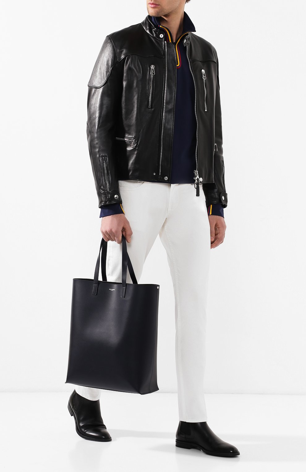 Кожаная сумка-шопер bold 1 SAINT LAURENT, арт. 396906/9XP0E, фото 2