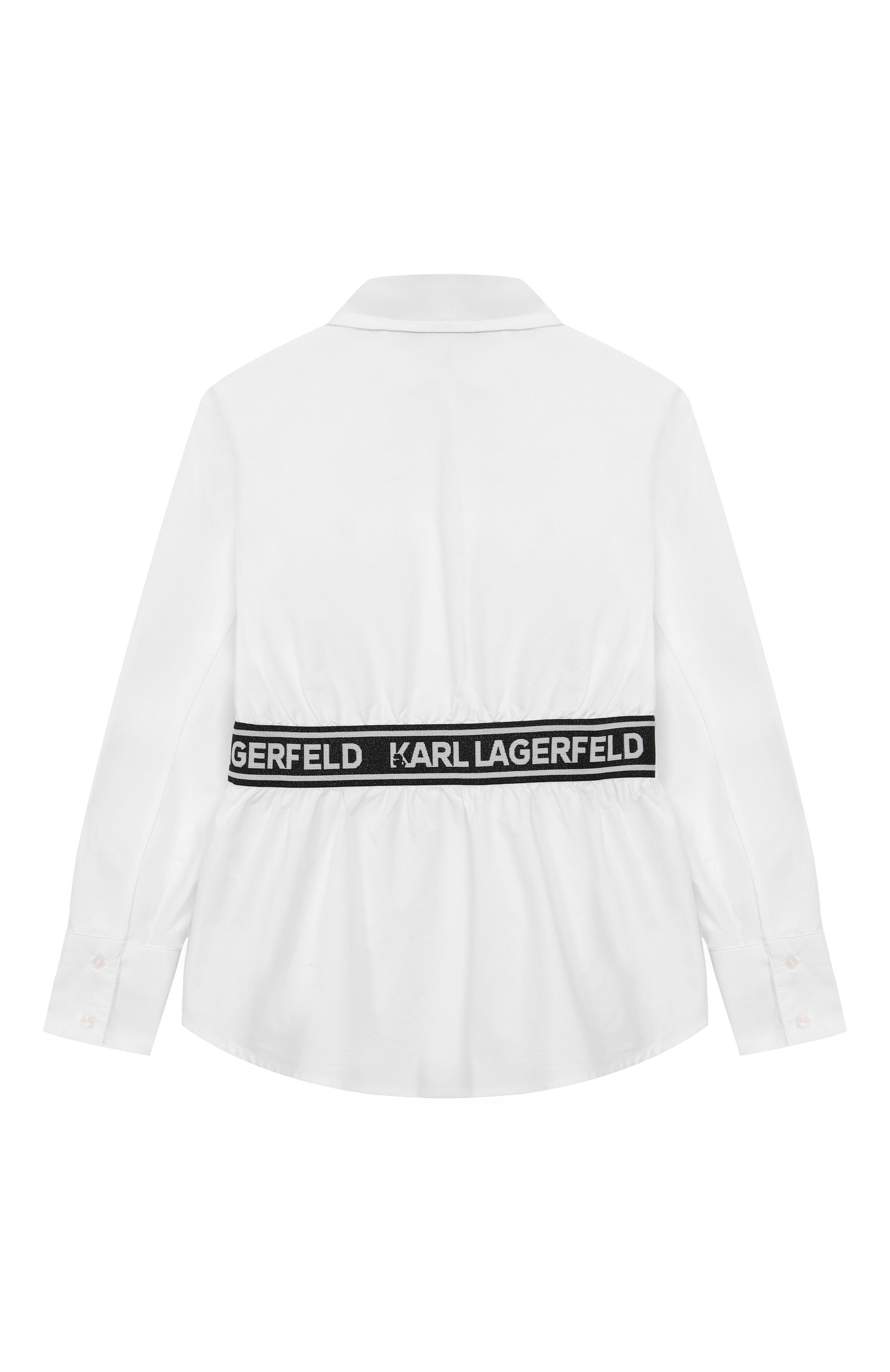 Хлопковая рубашка KARL LAGERFELD KIDS белого цвета по цене 14600 руб., арт. Z30587, фото 2 Хлопковая рубашка KARL LAGERFELD KIDS, арт. Z30587, фото 2