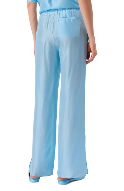 Шелковые брюки MM6 голубого цвета по цене 78950 руб., арт. S52KA0529/M35244, фото 4 Шелковые брюки MM6, арт. S52KA0529/M35244, фото 4