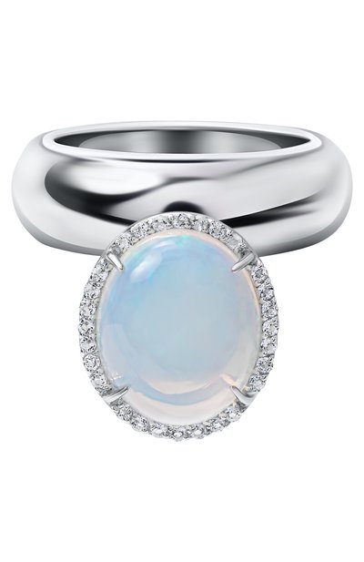 Женское кольцо с белым опалом и топазами MOONKA, арт. OPL-925SL-RG00-OPL