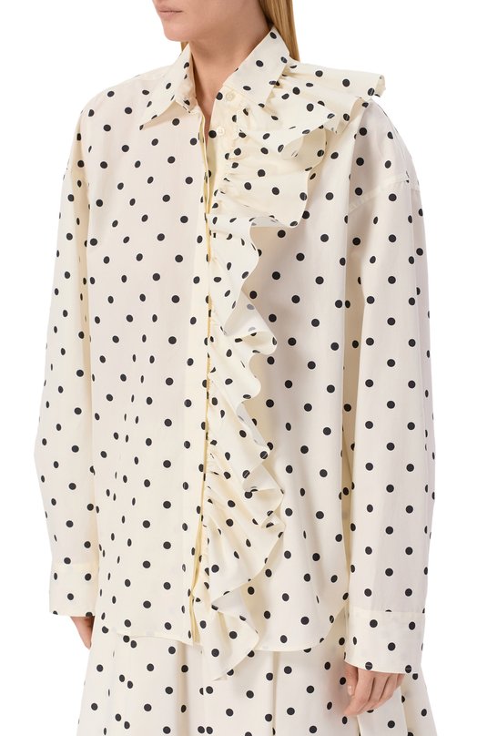 Хлопковая рубашка MSGM 4042MDE08/267353 Кремовый  4042MDE08/267353 Фото 3